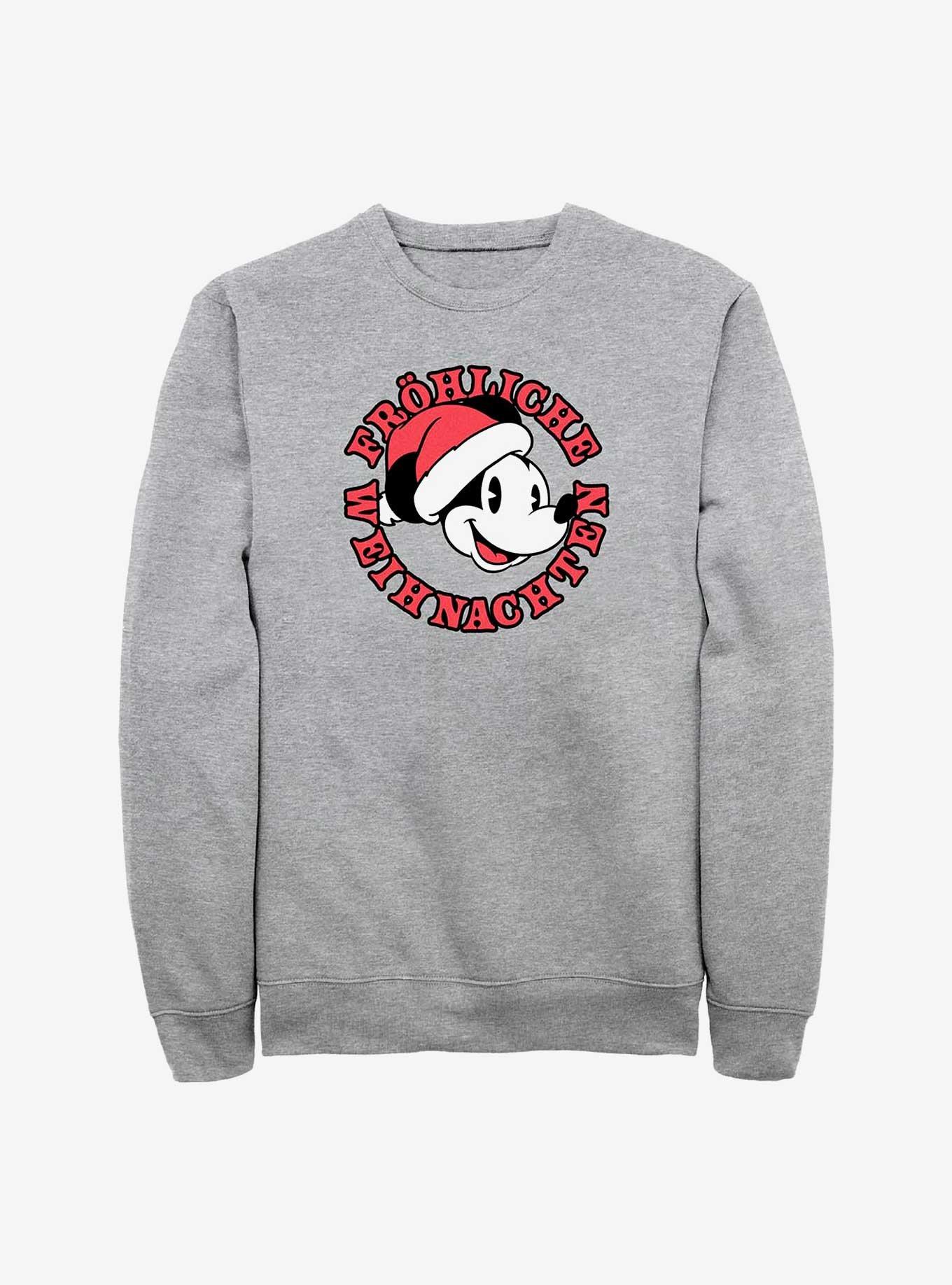 Disney Mickey Mouse Frohliche Weihnachten Merry Christmas in German Sweatshirt, ATH HTR, hi-res