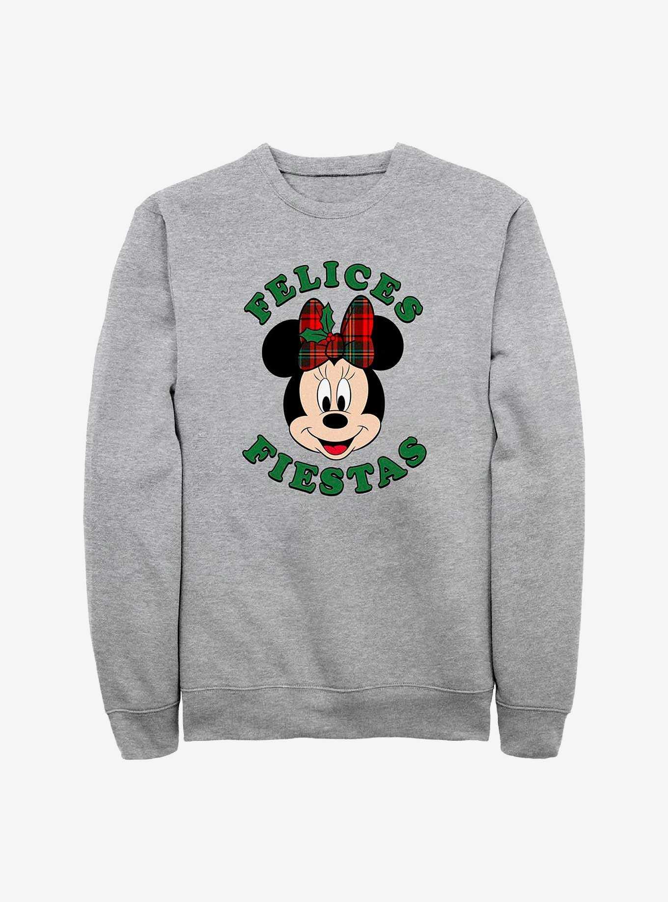 Disney Minnie Mouse Felices Fiestas Happy Holidays in Spanish Sweatshirt, , hi-res