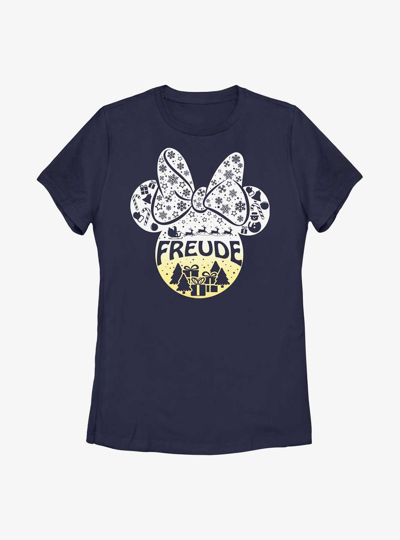 Disney Minnie Mouse Freude Joy in German Ears Womens T-Shirt, NAVY, hi-res