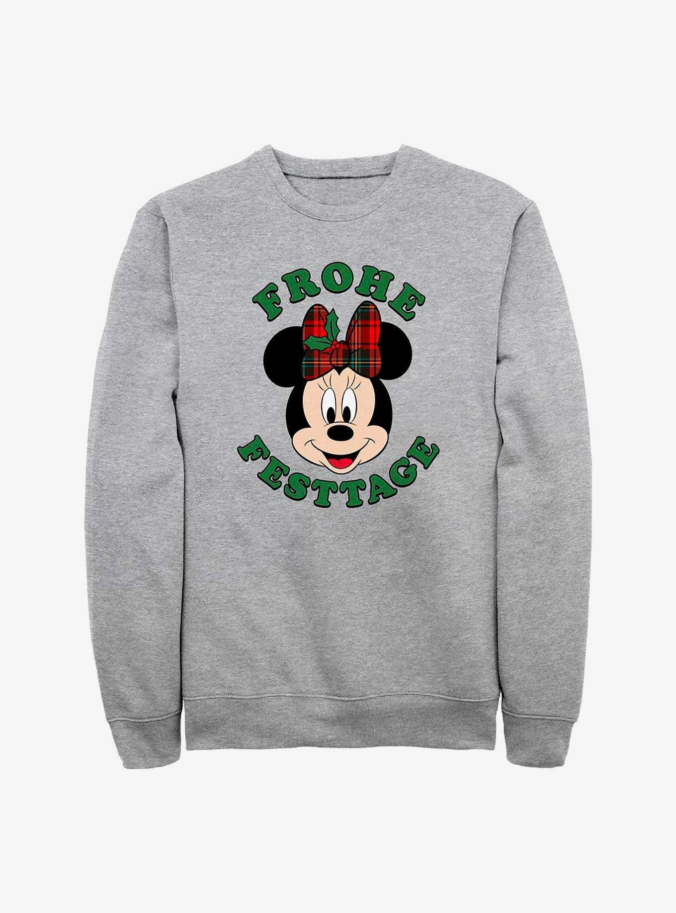 Disney Minnie Mouse Frohe Festtage Happy Holidays in German Sweatshirt, , hi-res