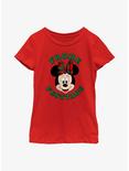 Disney Minnie Mouse Frohe Festtage Happy Holidays in German Youth Girls T-Shirt, RED, hi-res