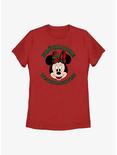Disney Minnie Mouse Frohliche Weihnachten Merry Christmas in German Womens T-Shirt, RED, hi-res