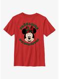 Disney Minnie Mouse Frohliche Weihnachten Merry Christmas in German Youth T-Shirt, RED, hi-res
