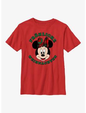 Disney Minnie Mouse Frohliche Weihnachten Merry Christmas in German Youth T-Shirt, , hi-res