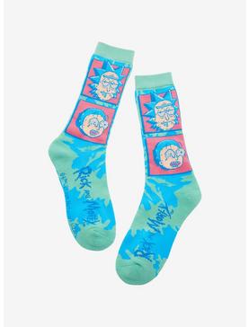 Rick And Morty Vibrant Grid Crew Socks, , hi-res