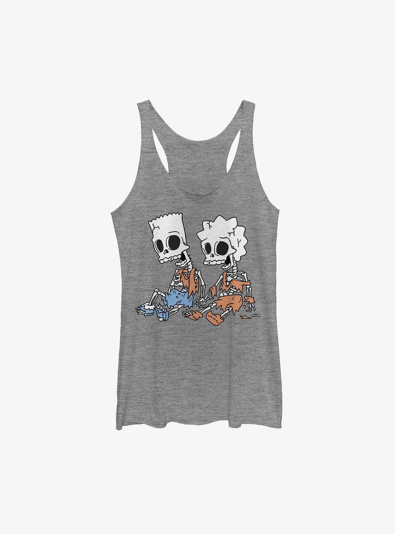 The Simpsons Skeleton Bart & Lisa Womens Tank Top, , hi-res
