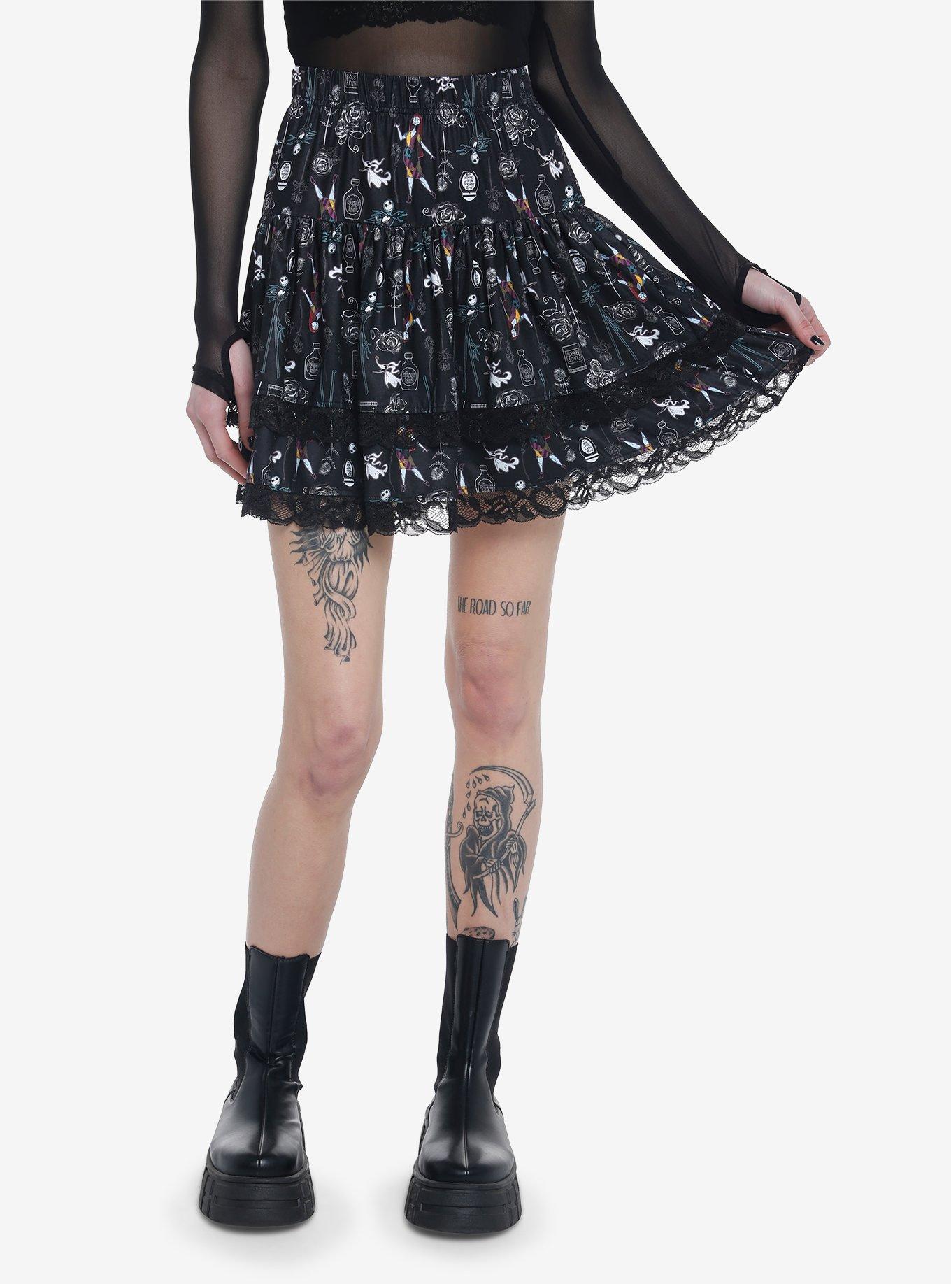 The Nightmare Before Christmas Tiered Skirt, MULTI, hi-res