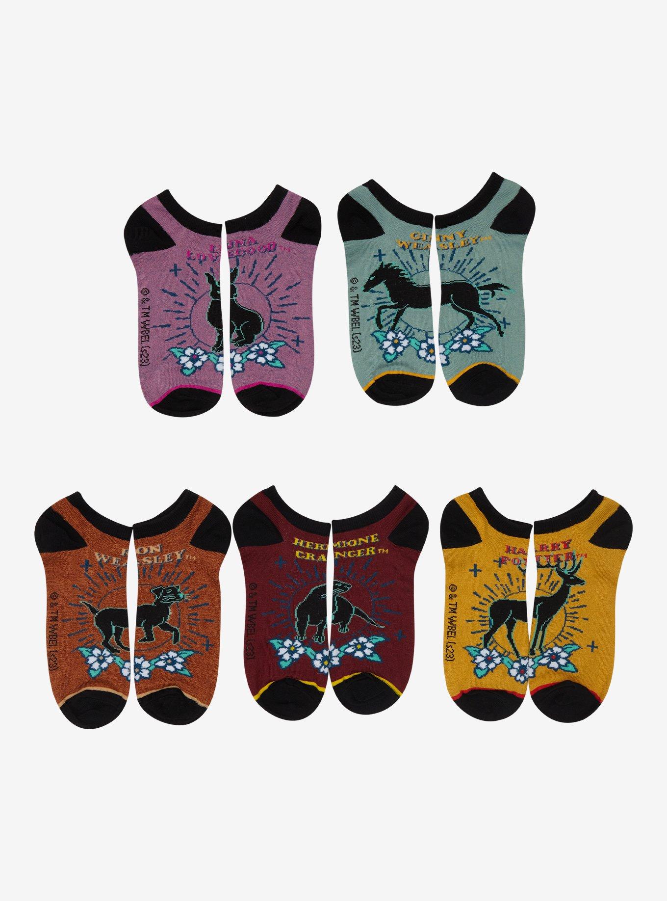 Harry Potter Patronus No-Show Socks 5 Pair, , hi-res