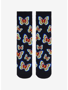 Rainbow Thermal Butterfly Crew Socks, , hi-res