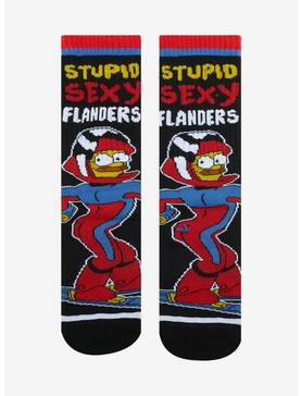 Plus Size The Simpsons Stupid Sexy Flanders Crew Socks, , hi-res