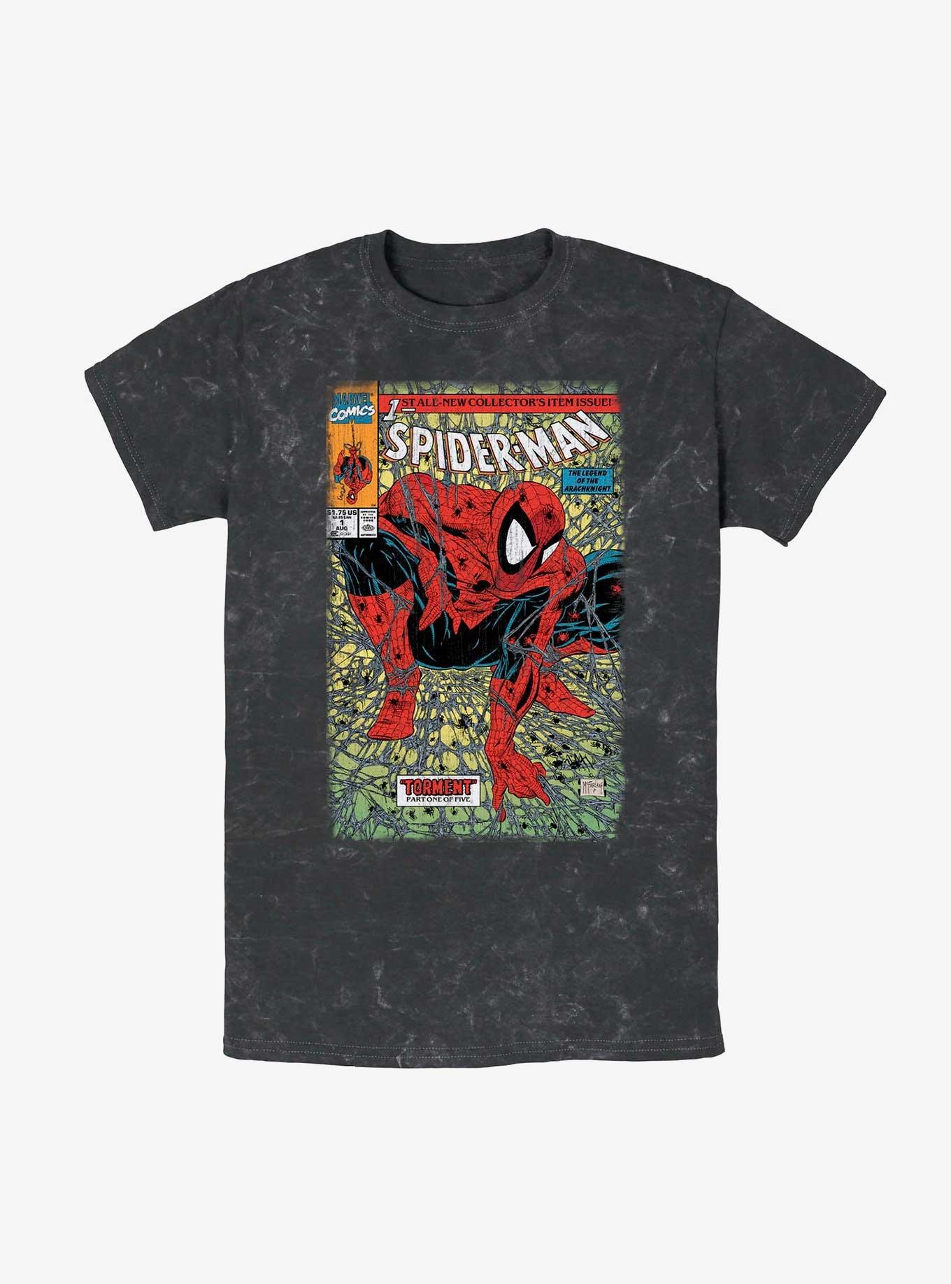 Marvel Spider-Man Legend of Arachknight Mineral Wash T-Shirt, BLACK, hi-res