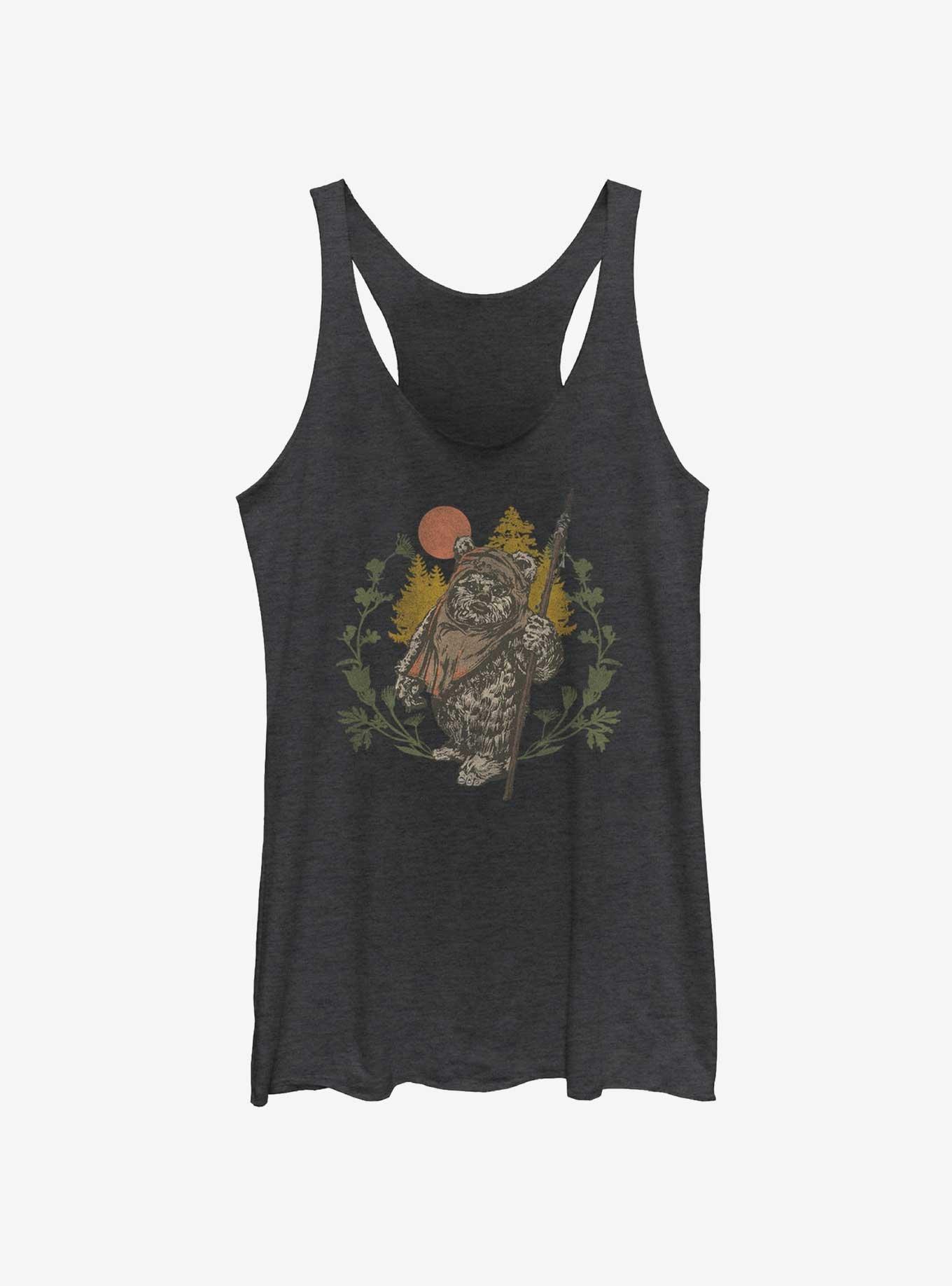 Star Wars Ewok Sunset Womens Tank Top, BLK HTR, hi-res