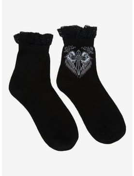 Winged Cross Lace Ankle Socks, , hi-res
