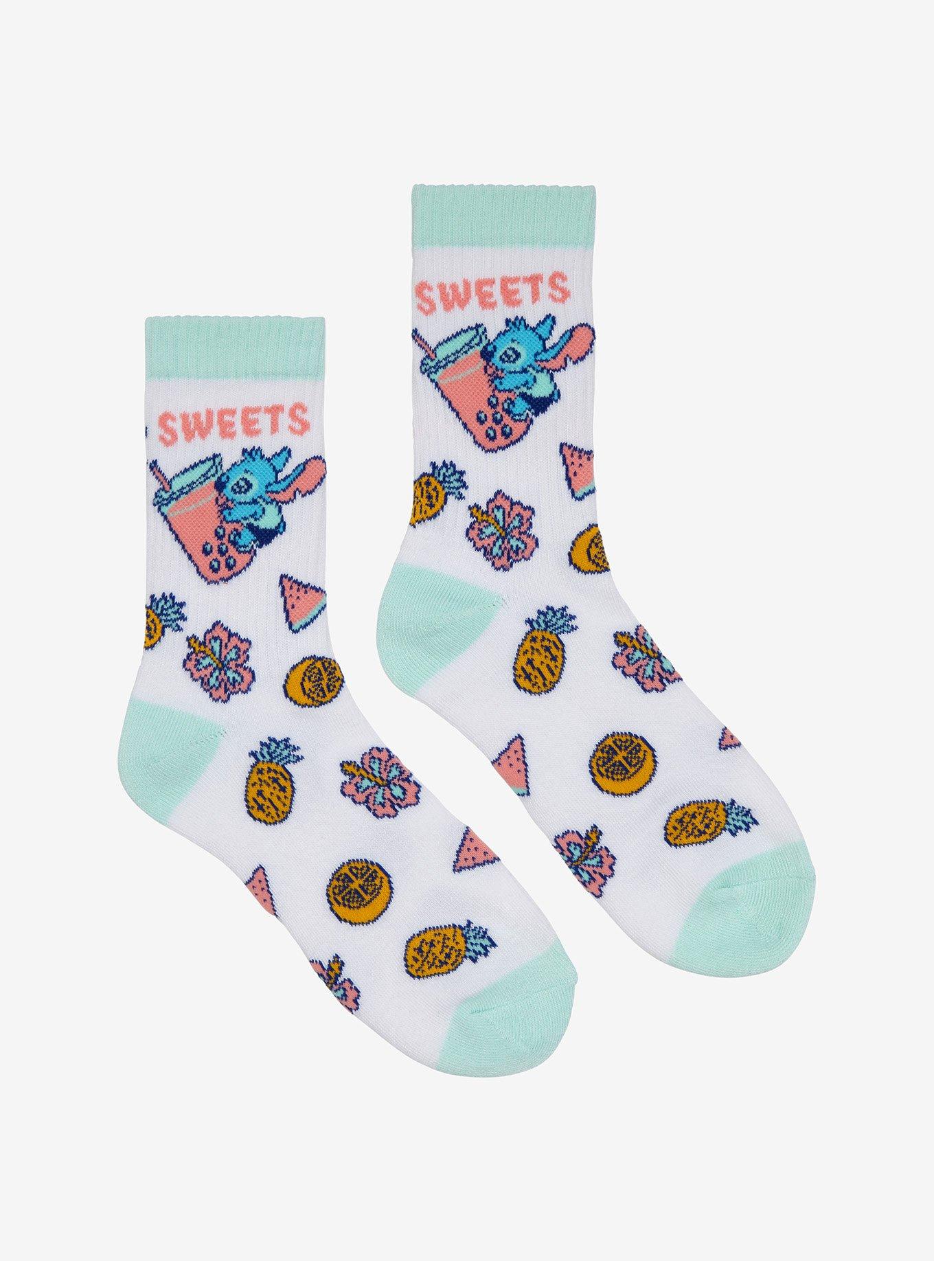 Disney Lilo & Stitch Scrump & Stitch Boba Crew Socks, , hi-res