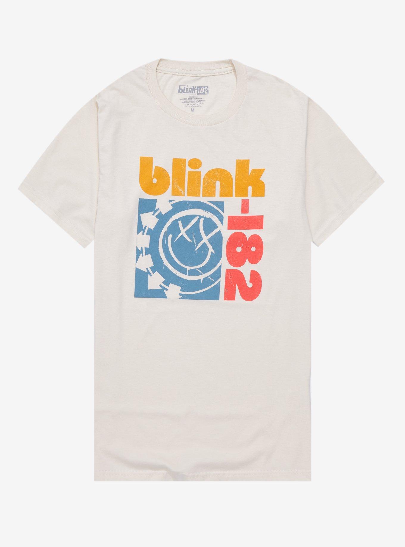 Blink-182 Bright Logo Boyfriend Fit Girls T-Shirt, BRIGHT WHITE, hi-res