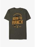 Yellowstone Born To Ranch T-Shirt, MIL GRN, hi-res