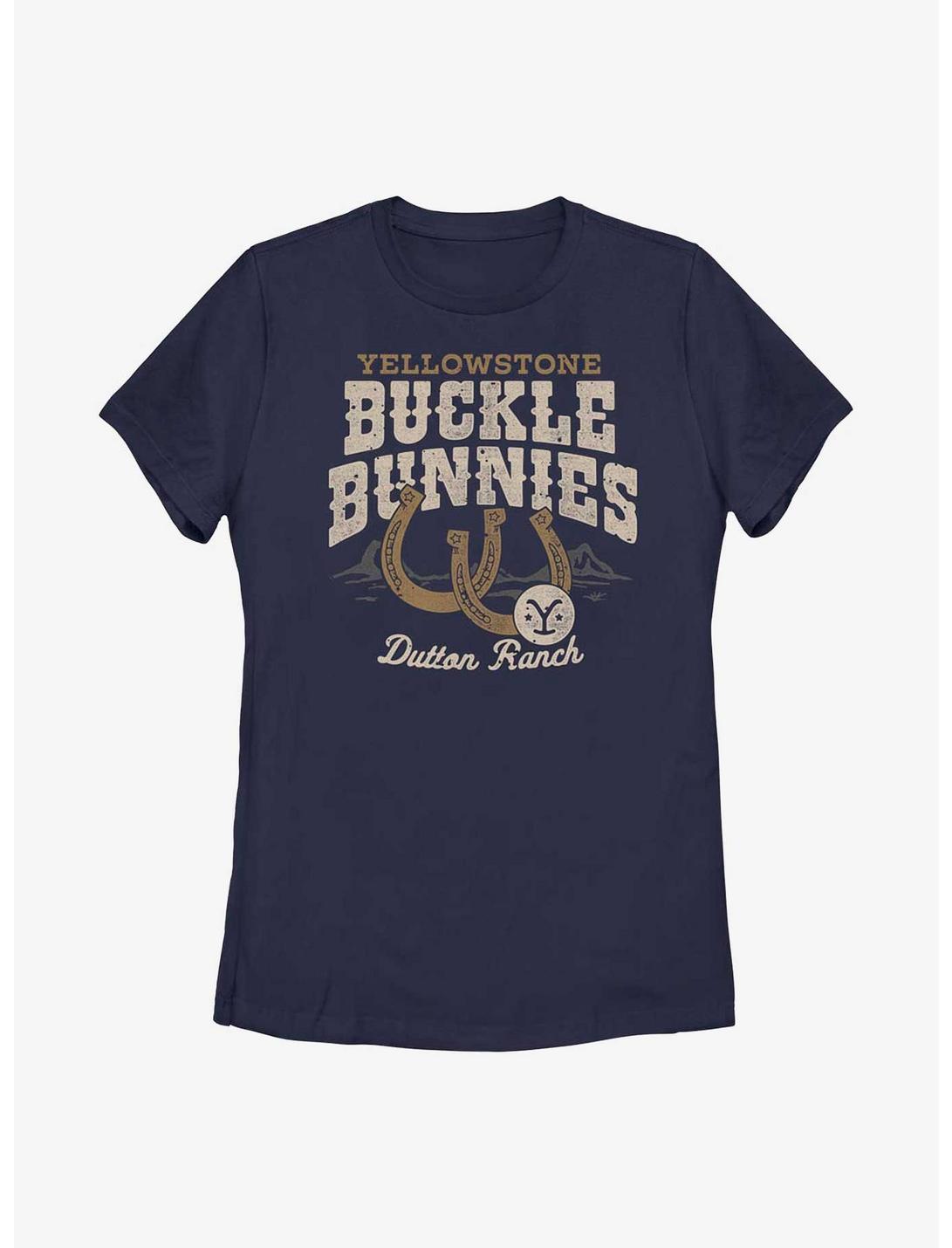 Yellowstone Buckle Bunnies Womens T-Shirt, NAVY, hi-res