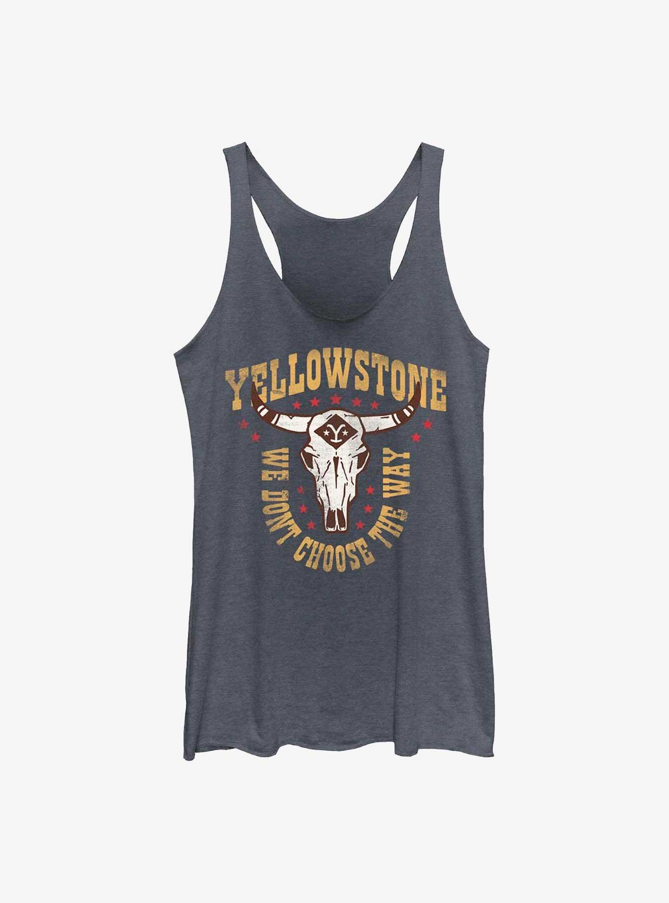 Yellowstone We Don't Choose The Way Womens Tank Top, NAVY HTR, hi-res