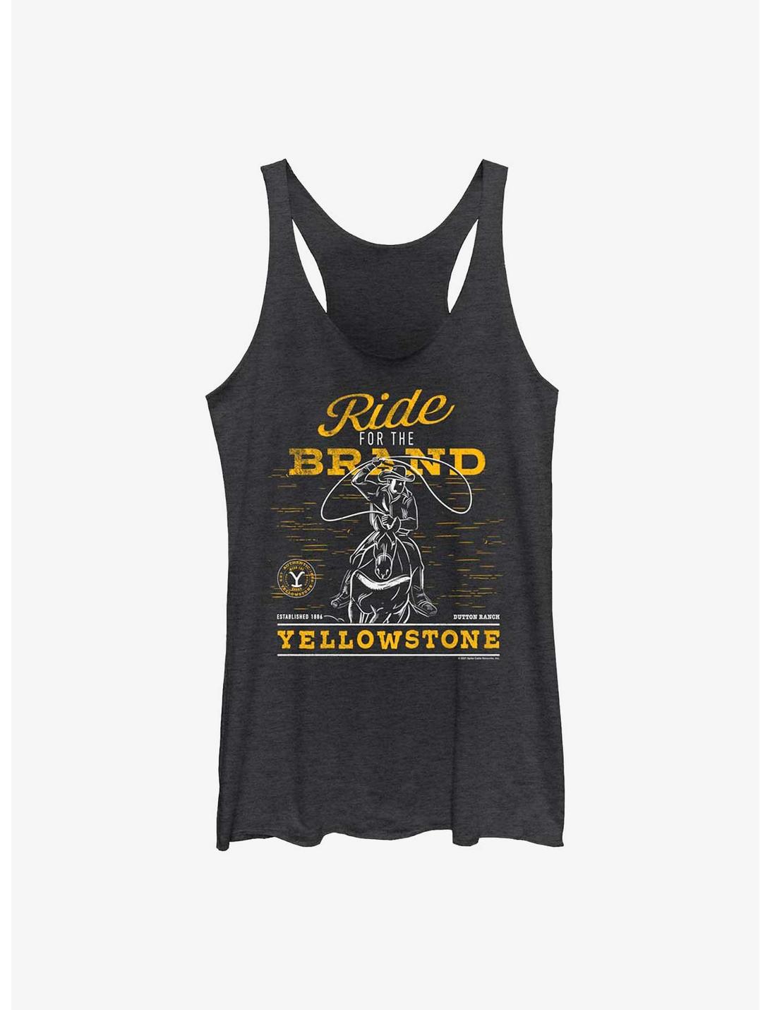 Yellowstone Ride For The Brand Womens Tank Top, BLK HTR, hi-res