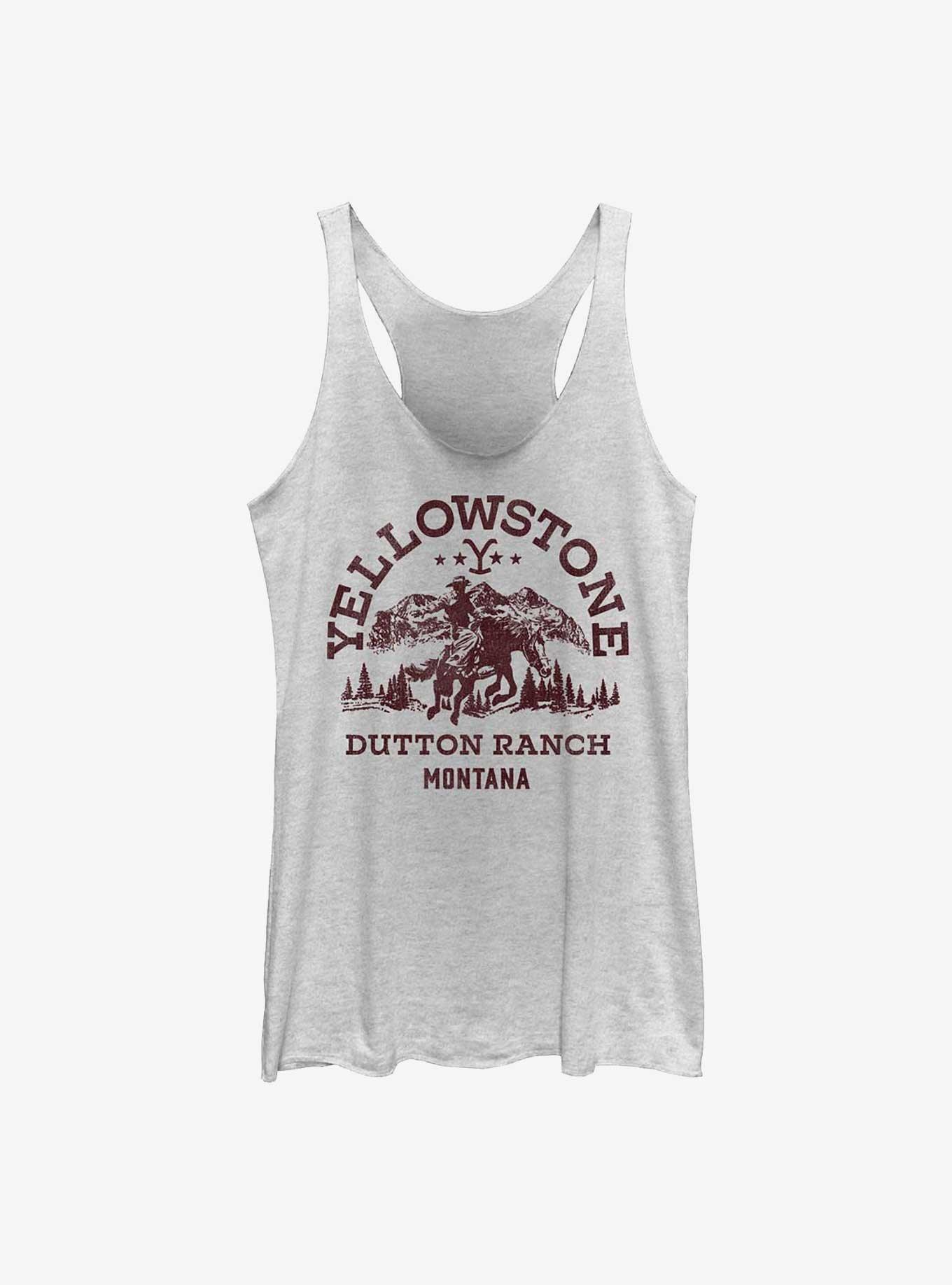 Yellowstone Vintage Dutton Ranch Womens Tank Top, WHITE HTR, hi-res