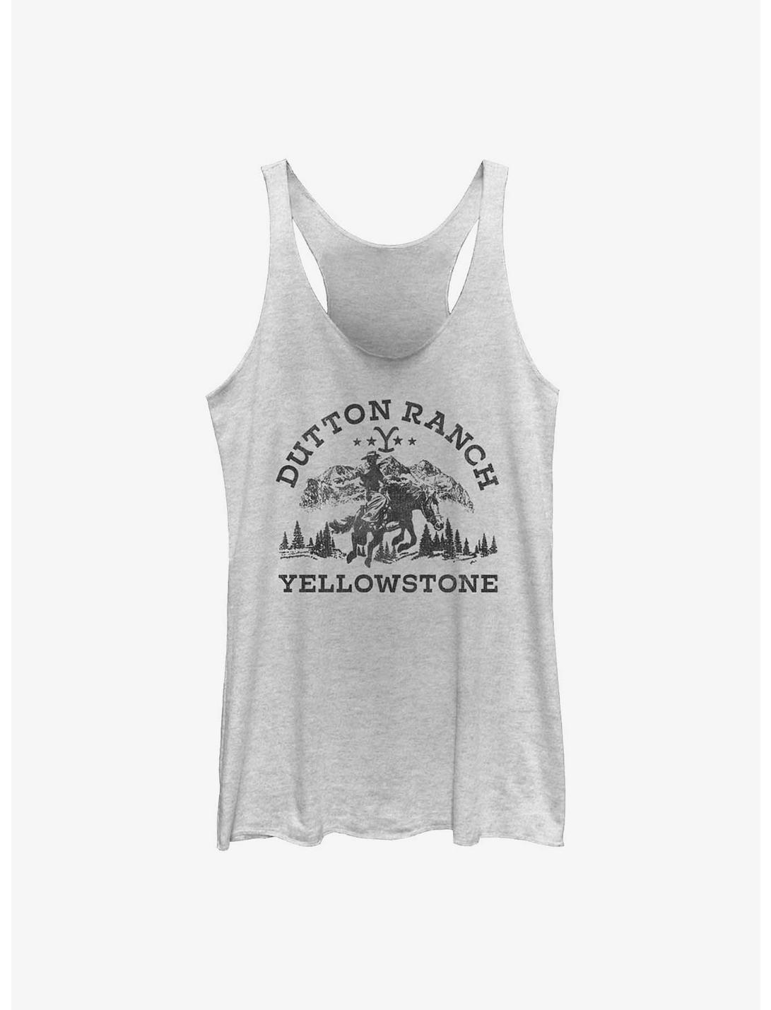Yellowstone Vintage Rider Womens Tank Top, WHITE HTR, hi-res