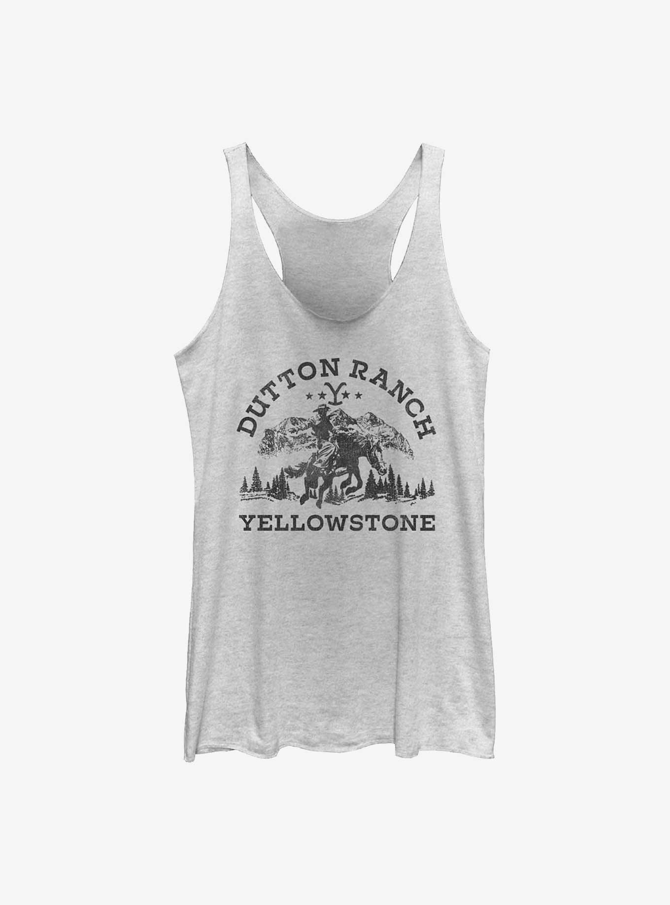 Yellowstone Vintage Rider Womens Tank Top, WHITE HTR, hi-res