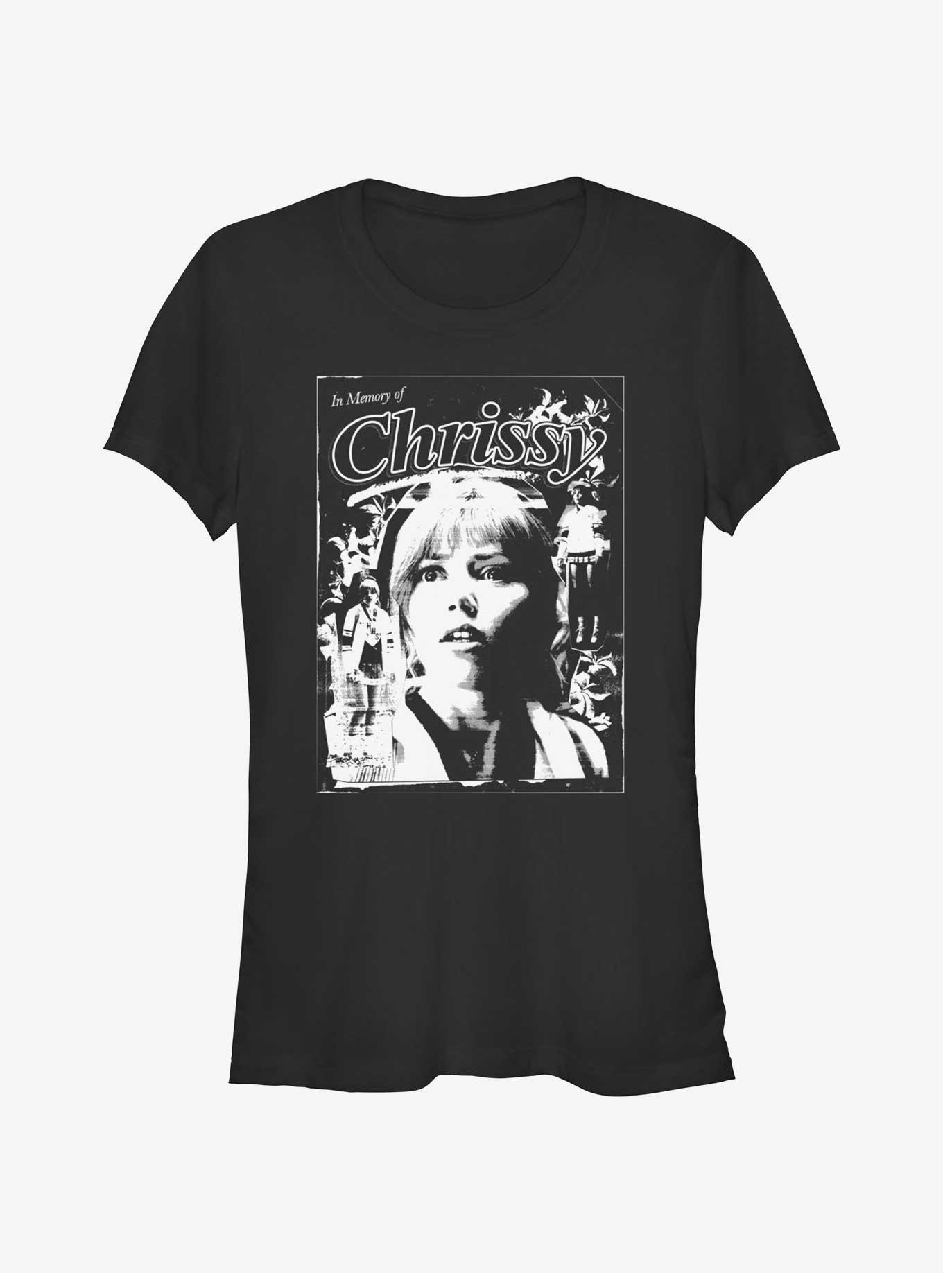 Stranger Things In Memory of Chrissy Poster Girls T-Shirt, BLACK, hi-res