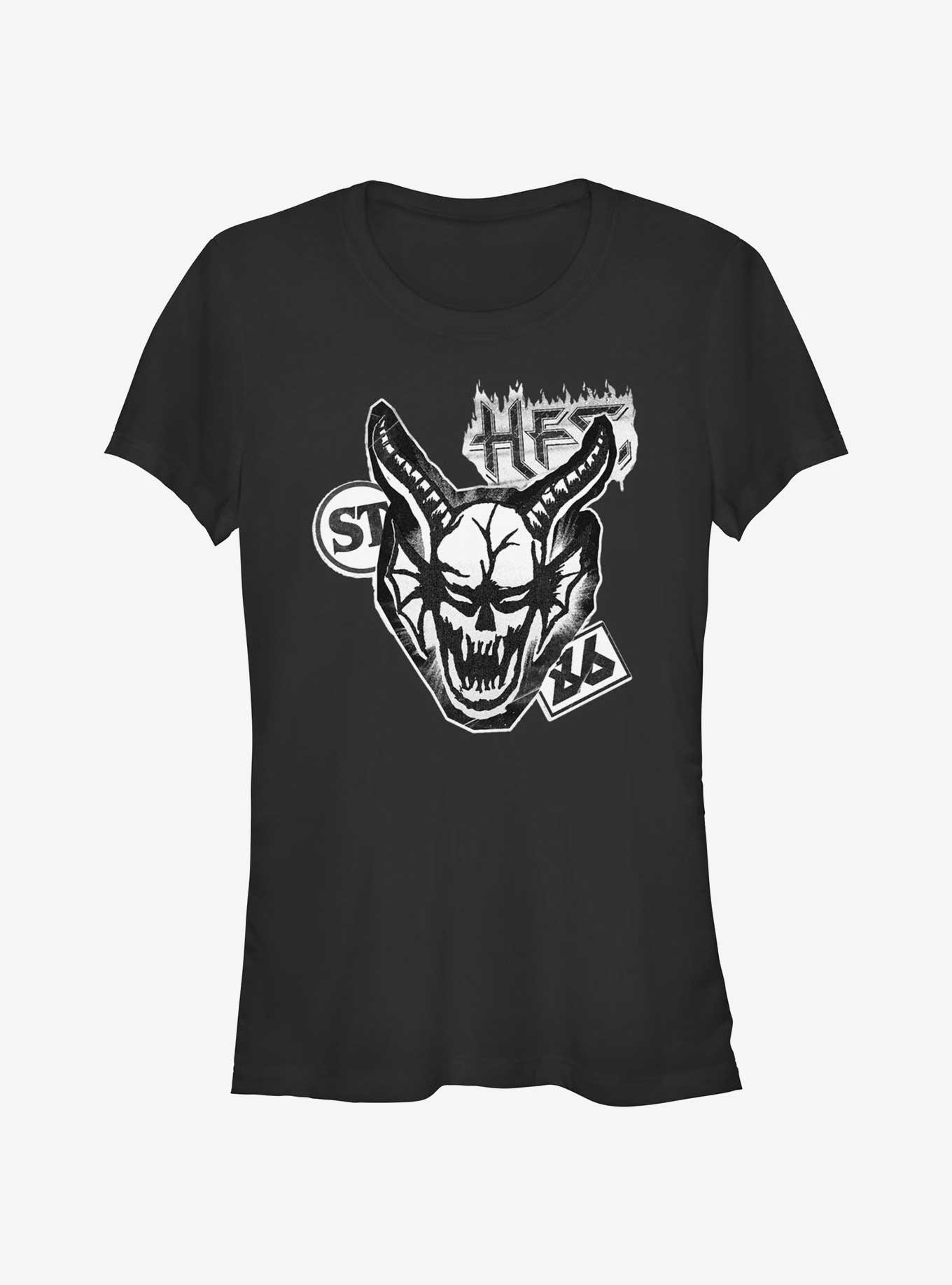 Stranger Things Cutout Hellfire Demon Girls T-Shirt, BLACK, hi-res