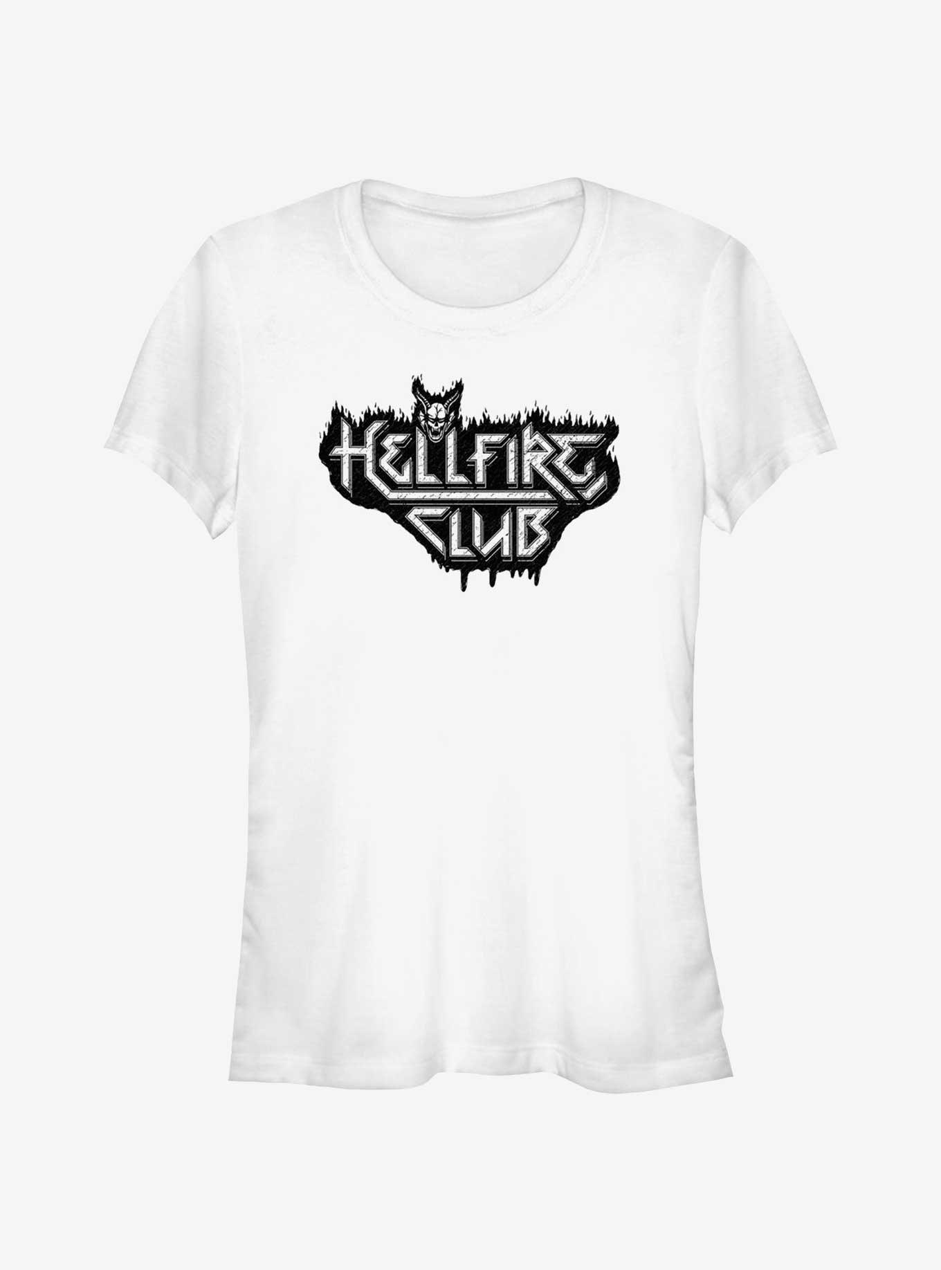 Stranger Things Hellfire Club Demon Logo Girls T-Shirt, WHITE, hi-res
