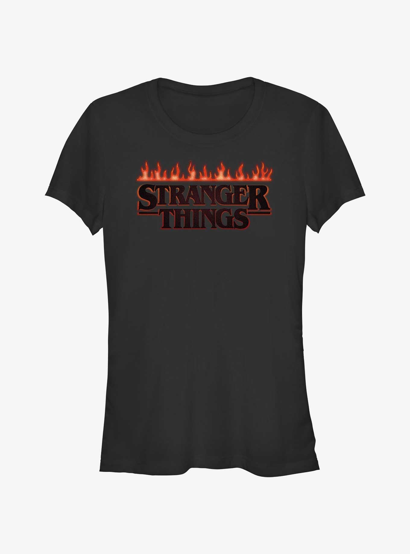 Stranger Things Logo On Fire Girls T-Shirt, , hi-res