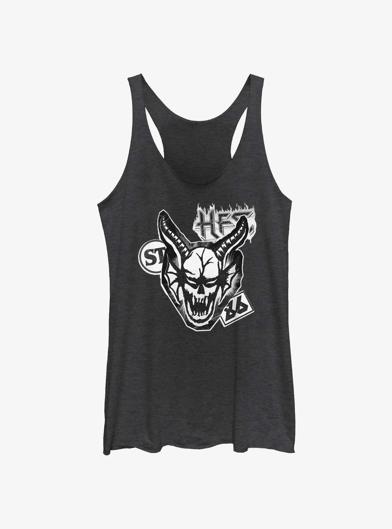 Stranger Things Cutout Hellfire Demon Girls Tank, BLK HTR, hi-res