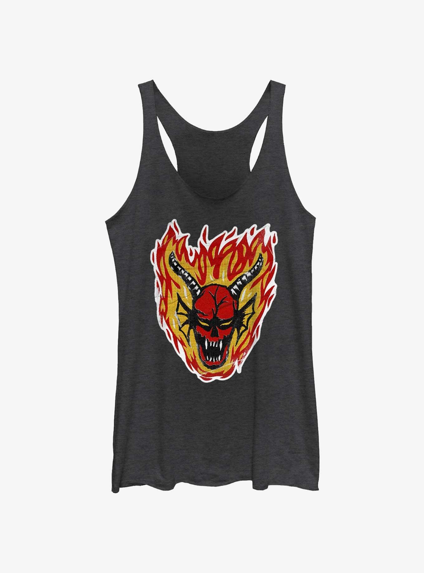 Stranger Things Demon Head Girls Tank, BLK HTR, hi-res