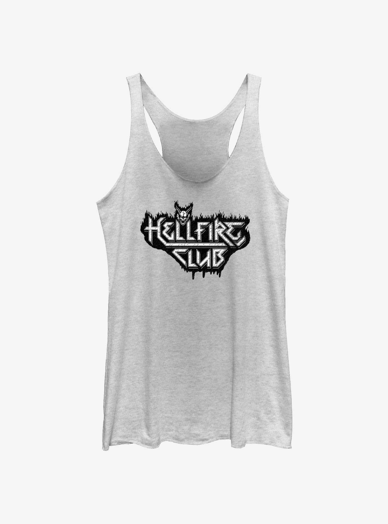 Stranger Things Hellfire Club Demon Logo Girls Tank, WHITE HTR, hi-res