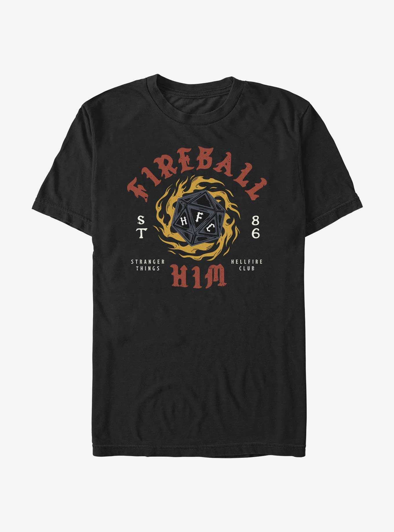 Stranger Things Hellfire Club Fireball Dice Badge T-Shirt, , hi-res