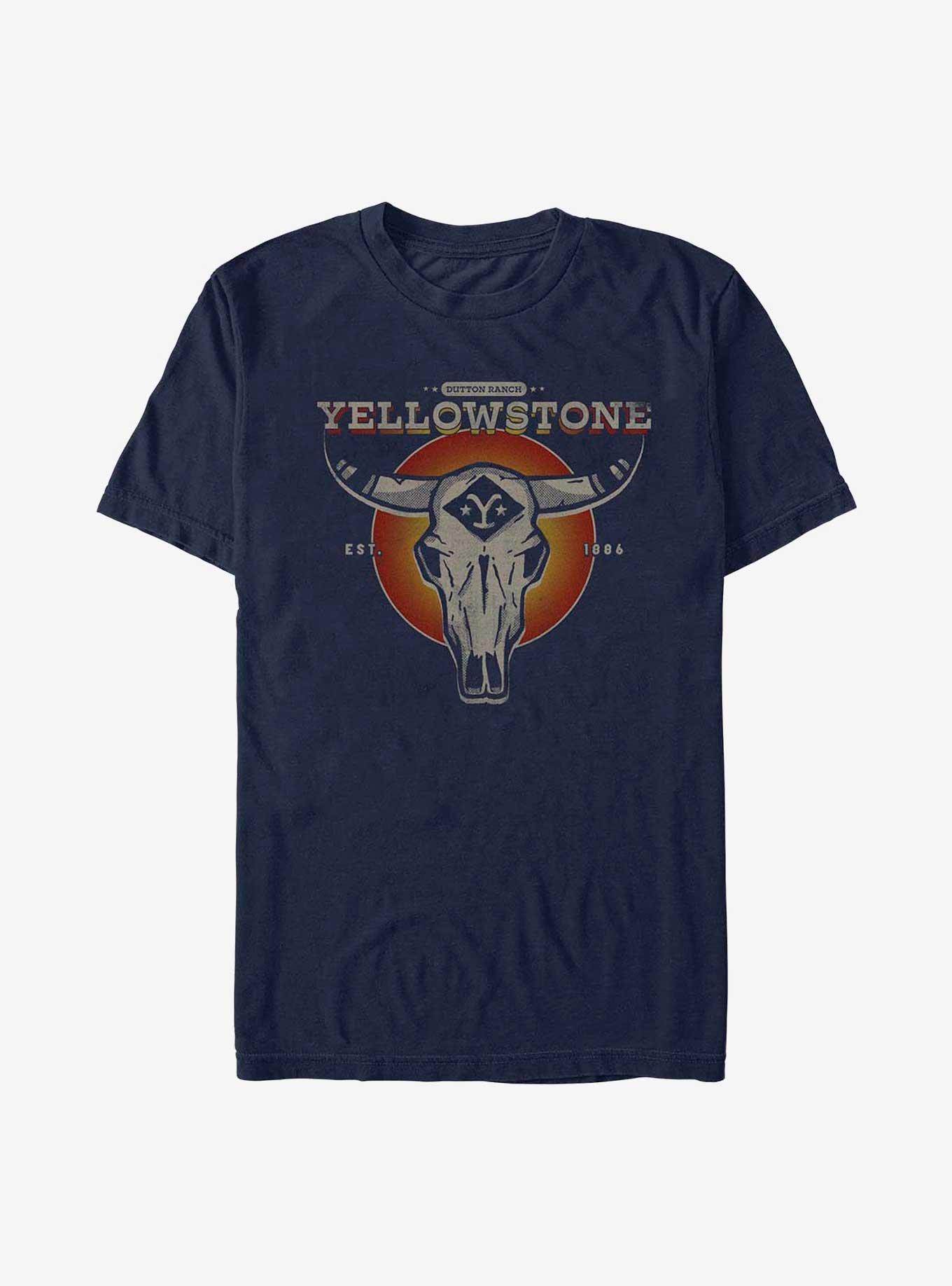 Yellowstone Skull Symbol T-Shirt, NAVY, hi-res