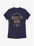 Yellowstone Born To Ride Womens T-Shirt, NAVY, hi-res