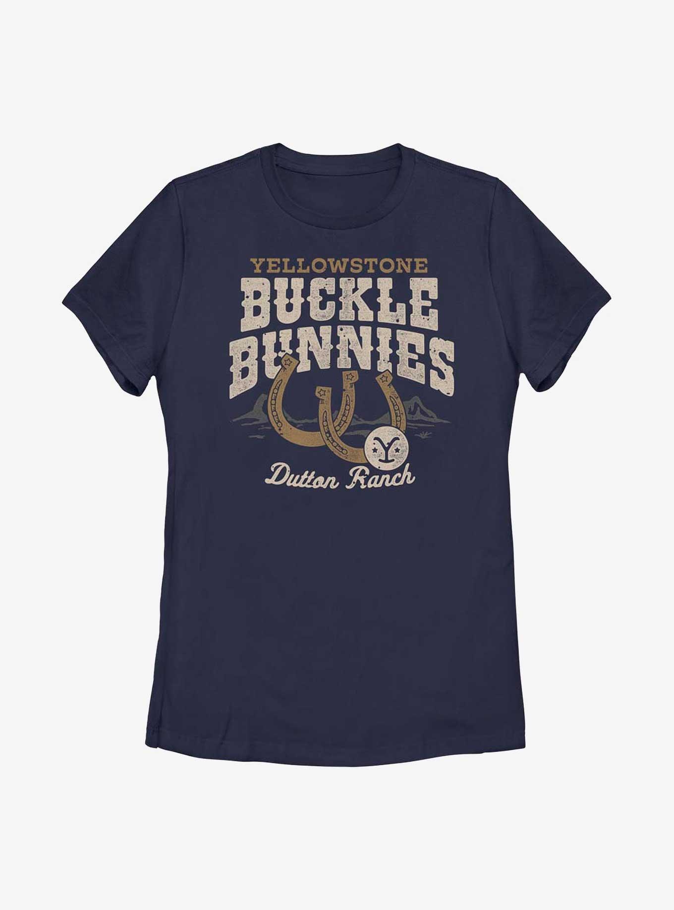 Yellowstone Buckle Bunnies Womens T-Shirt, NAVY, hi-res