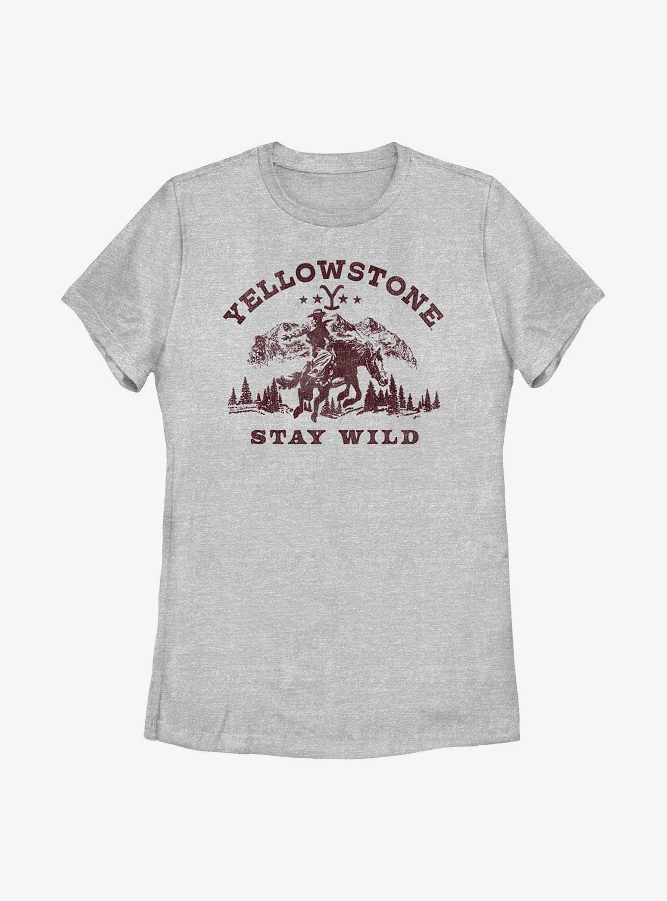 Yellowstone Stay Wild Womens T-Shirt, ATH HTR, hi-res