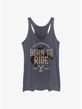 Yellowstone Born To Ride Womens Tank Top, NAVY HTR, hi-res