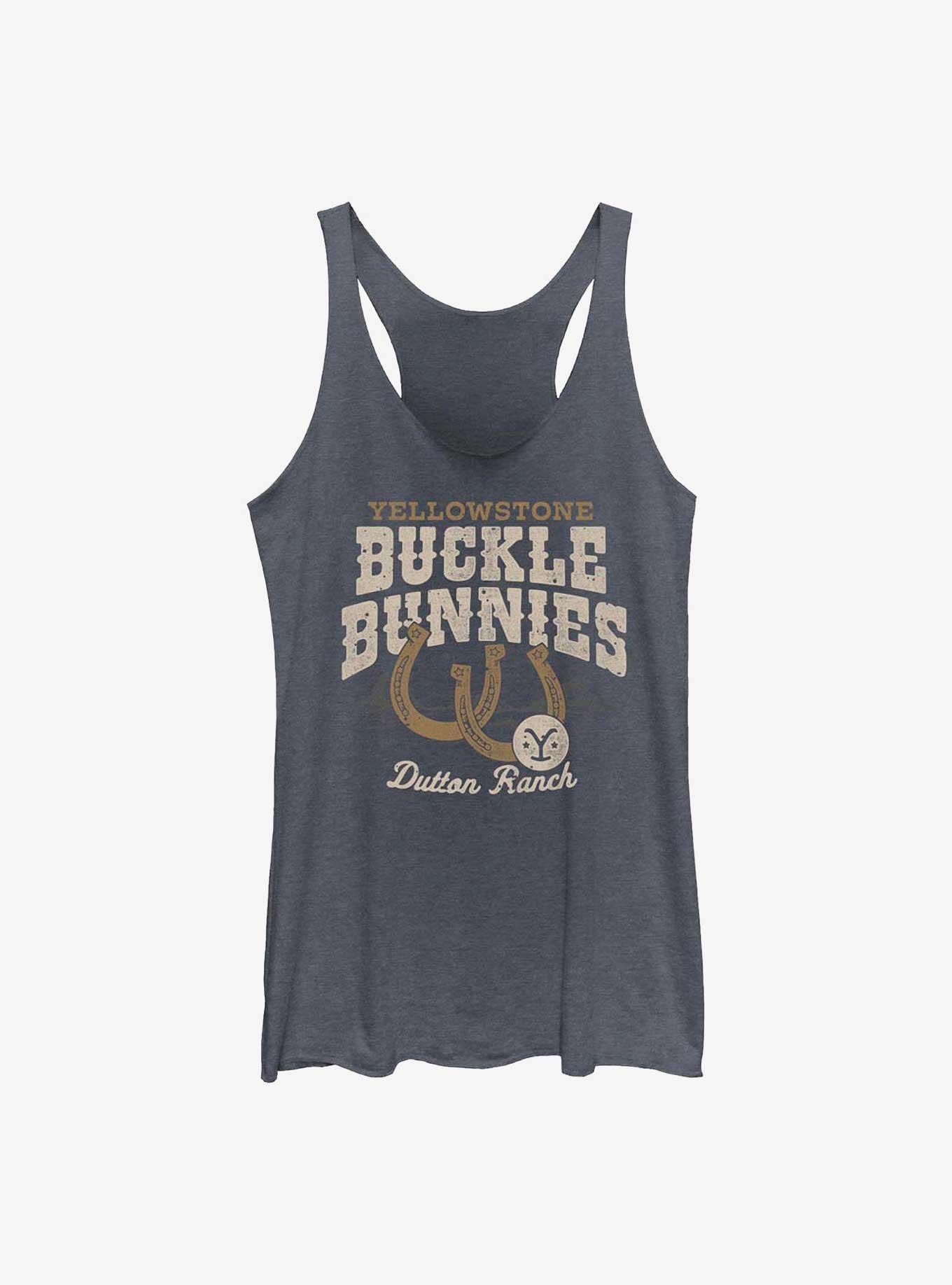 Yellowstone Buckle Bunnies Womens Tank Top, NAVY HTR, hi-res