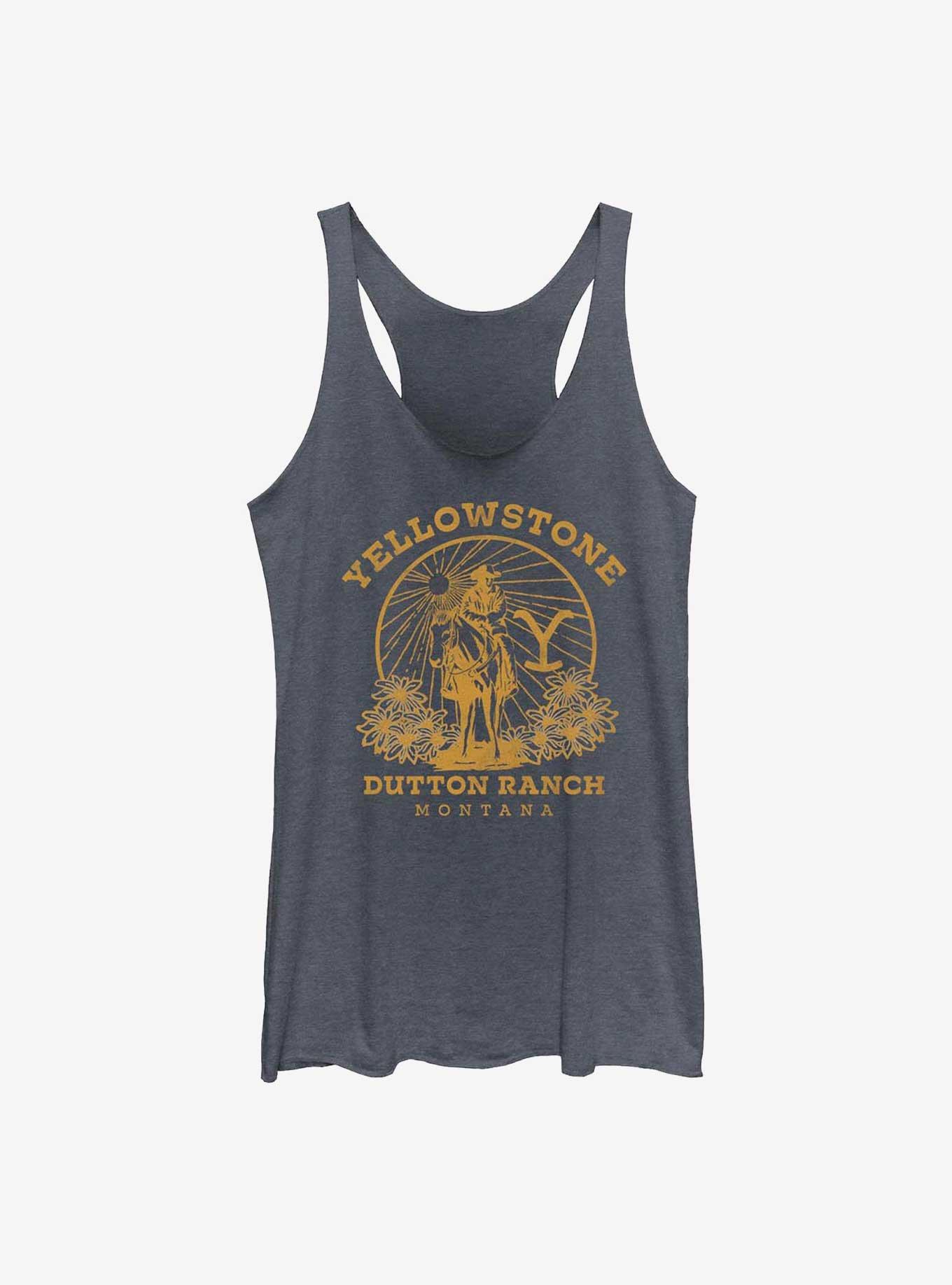 Yellowstone Dutton Ranch Womens Tank Top, NAVY HTR, hi-res