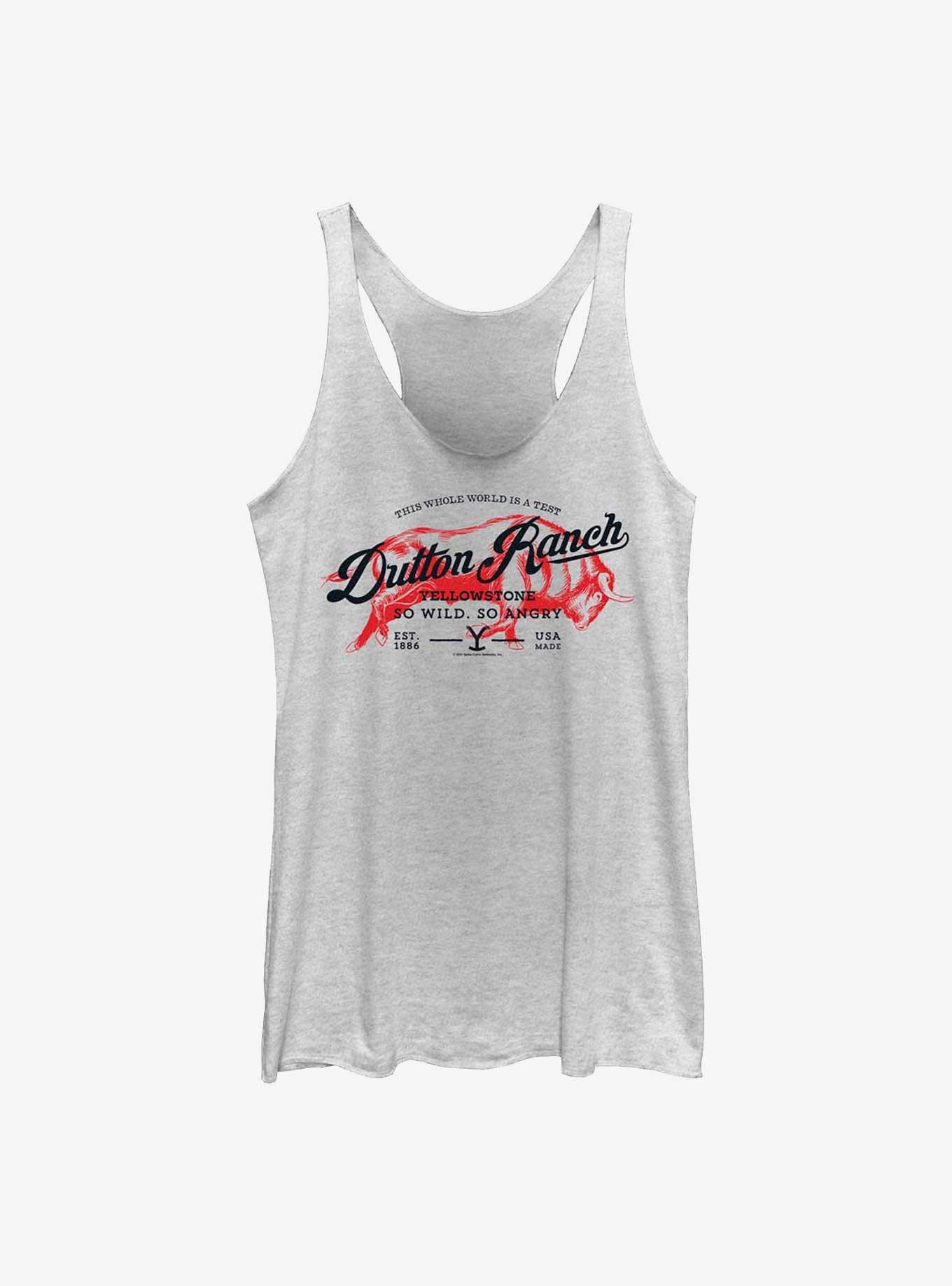 Yellowstone Dutton Ranch Wild Womens Tank Top, WHITE HTR, hi-res