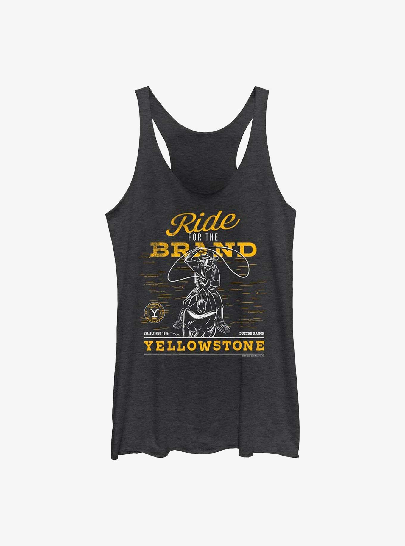 Yellowstone Ride For The Brand Womens Tank Top, BLK HTR, hi-res