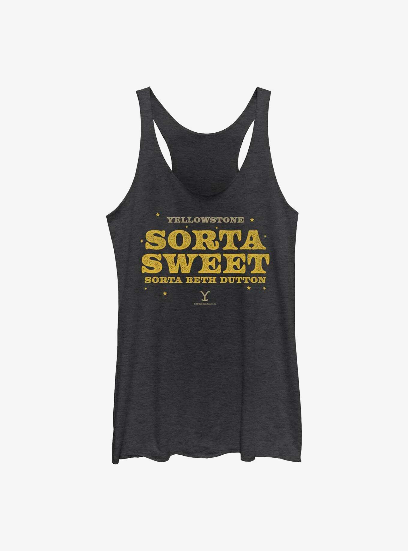 Yellowstone Sorta Sweet Womens Tank Top, BLK HTR, hi-res