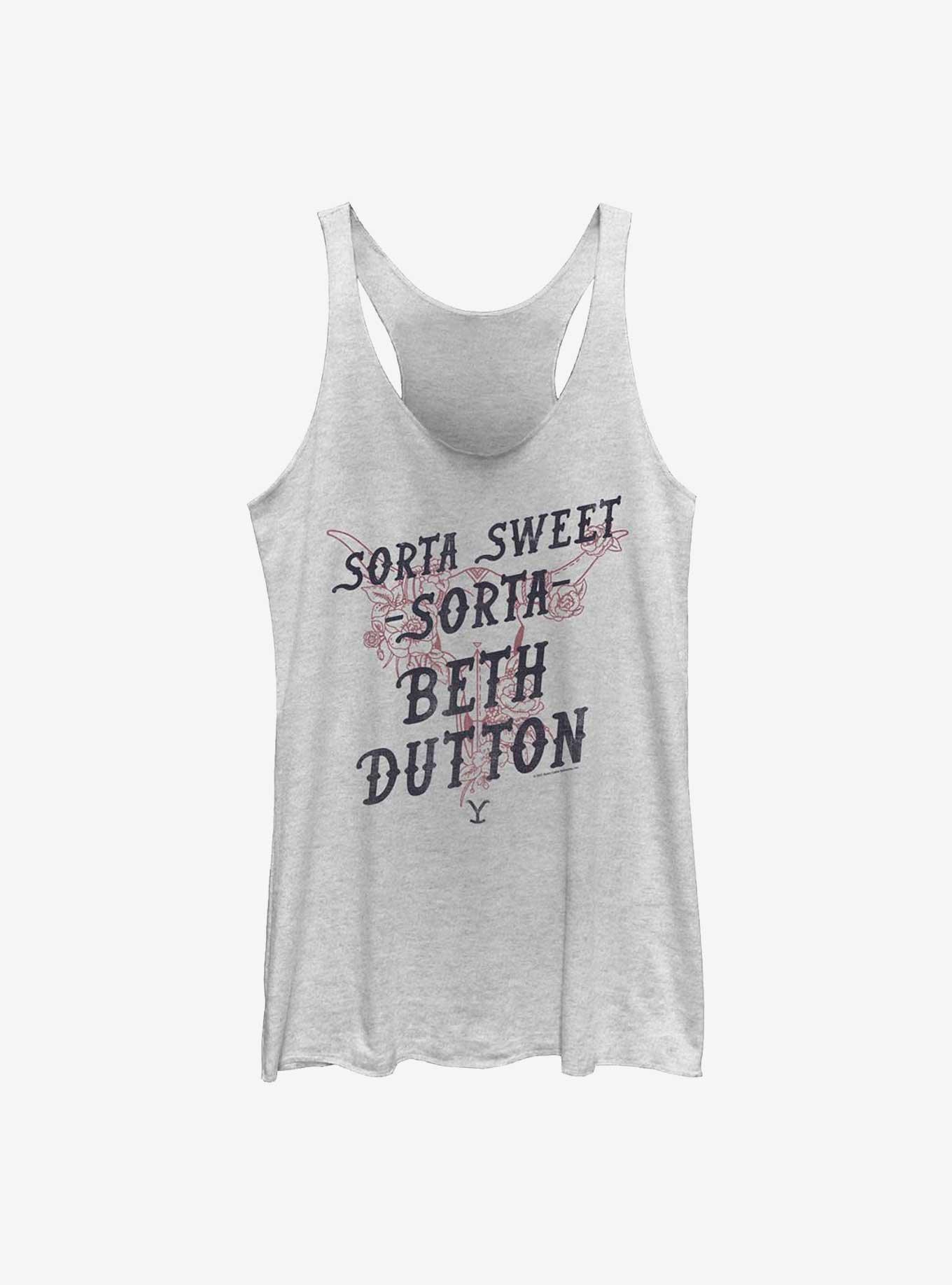 Yellowstone Sorta Sweet, Sorta Beth Womens Tank Top, WHITE HTR, hi-res