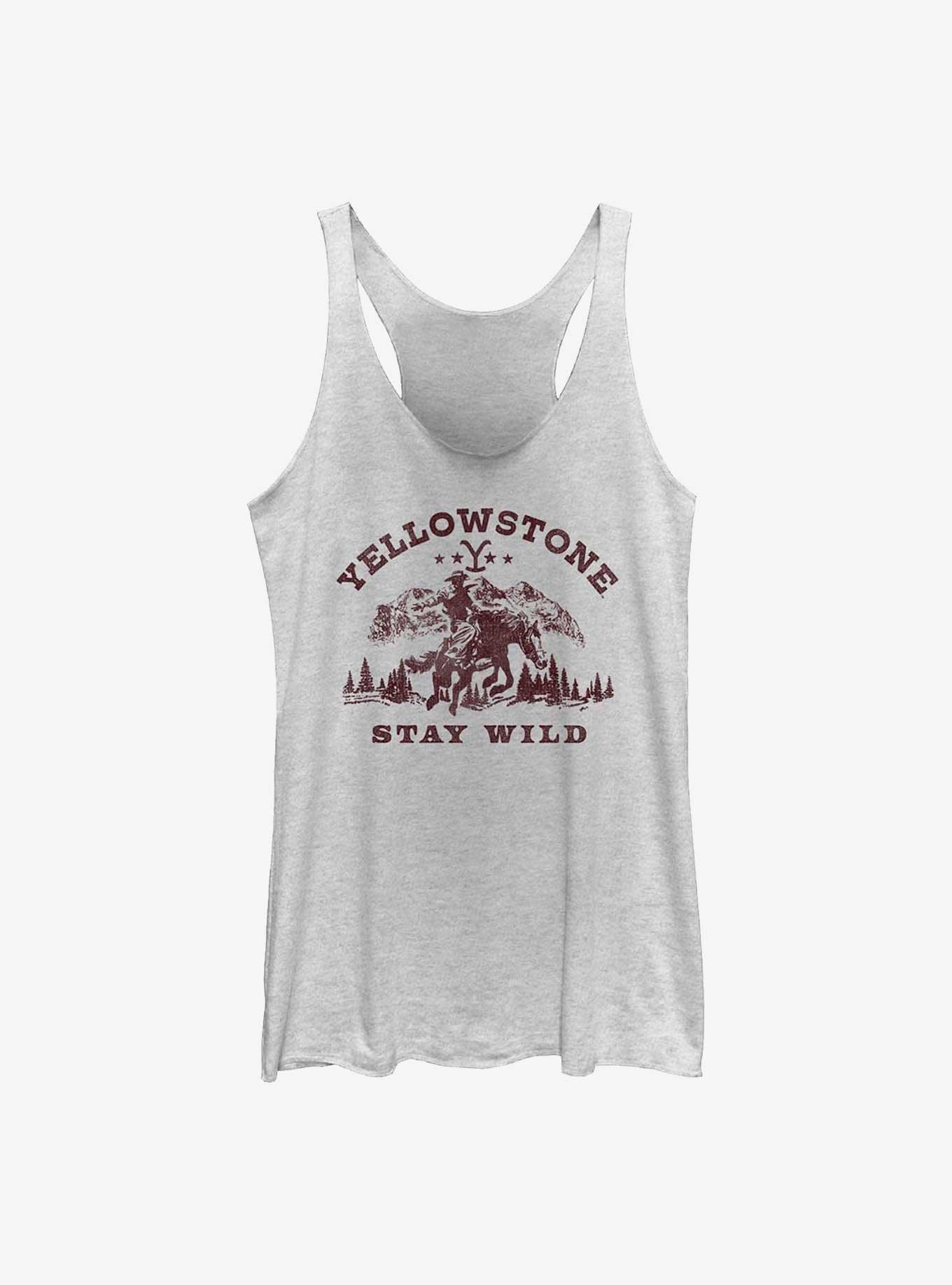 Yellowstone Stay Wild Womens Tank Top, WHITE HTR, hi-res