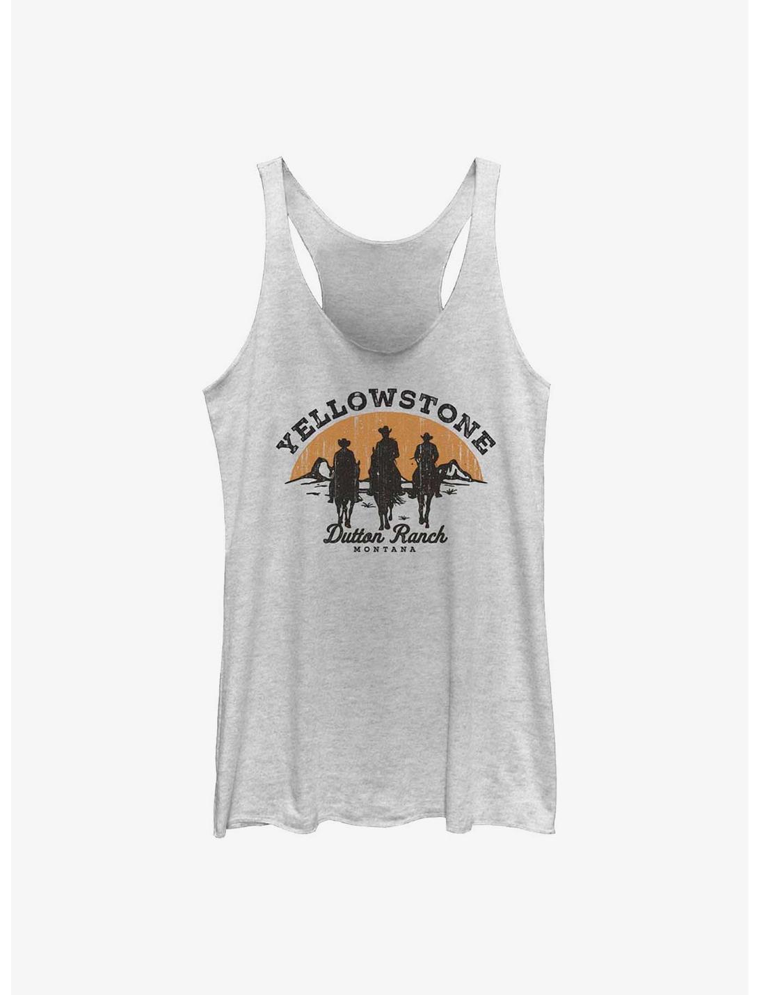 Yellowstone Sunset Ride Womens Tank Top, WHITE HTR, hi-res