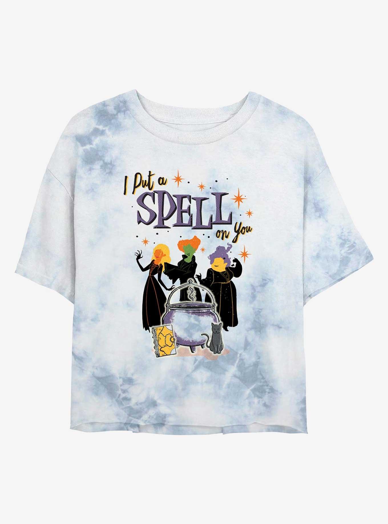 Disney Hocus Pocus A Spell On You Tie-Dye Girls Crop T-Shirt, WHITEBLUE, hi-res