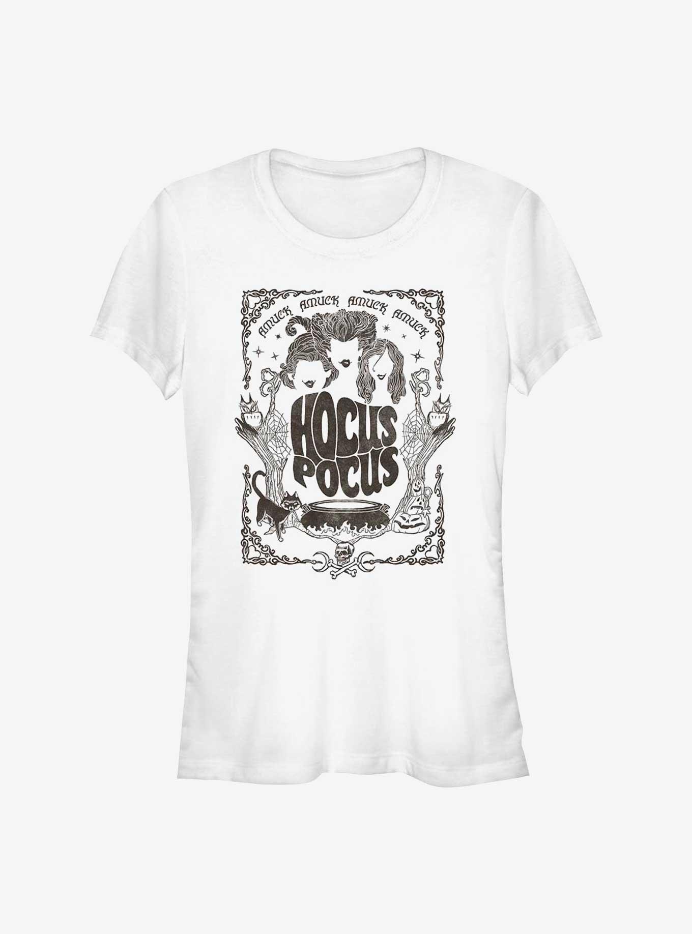 Disney Hocus Pocus Halloween Poster Girls T-Shirt, WHITE, hi-res