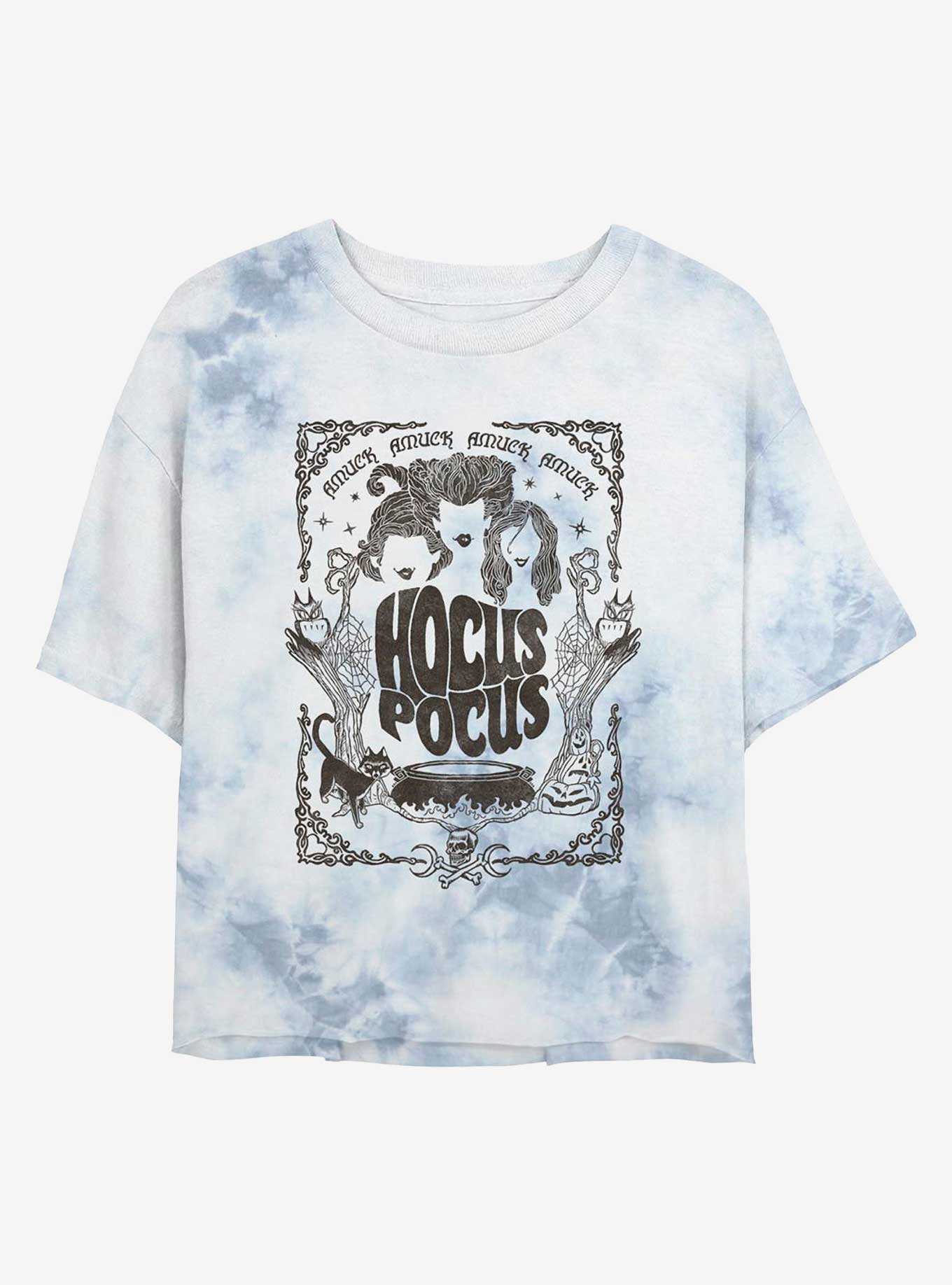 Disney Hocus Pocus Halloween Poster Tie-Dye Girls Crop T-Shirt, , hi-res